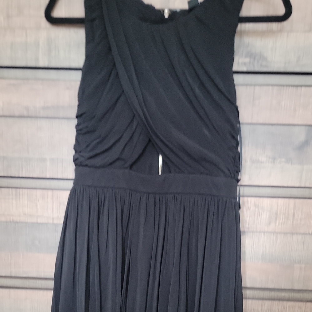 Forever 21 Elegant Black Draped Mini Dress